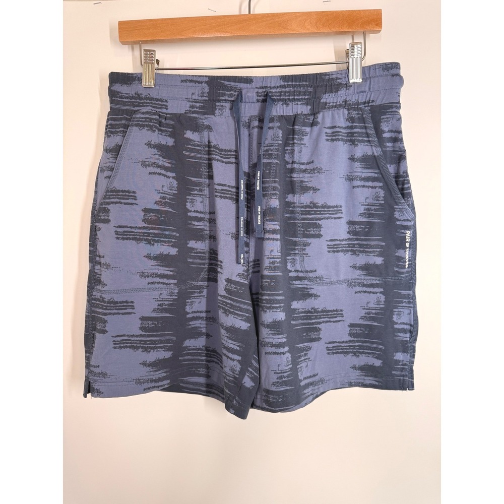 Pair of Thieves Mens‎ Supersoft Lounge Shorts Dusty Blue Abstract Print Size M - Picture 2 of 9